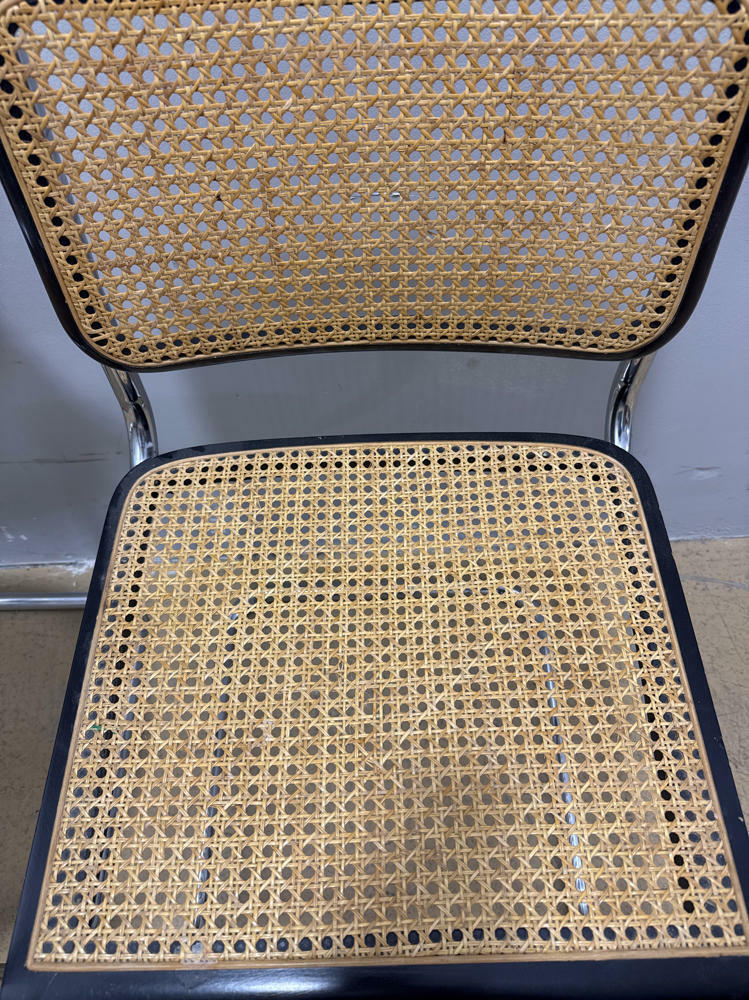 Set of 4 mid-century Italian tubular & caning chairs, 1970s - Dining Room Chairs - Good
