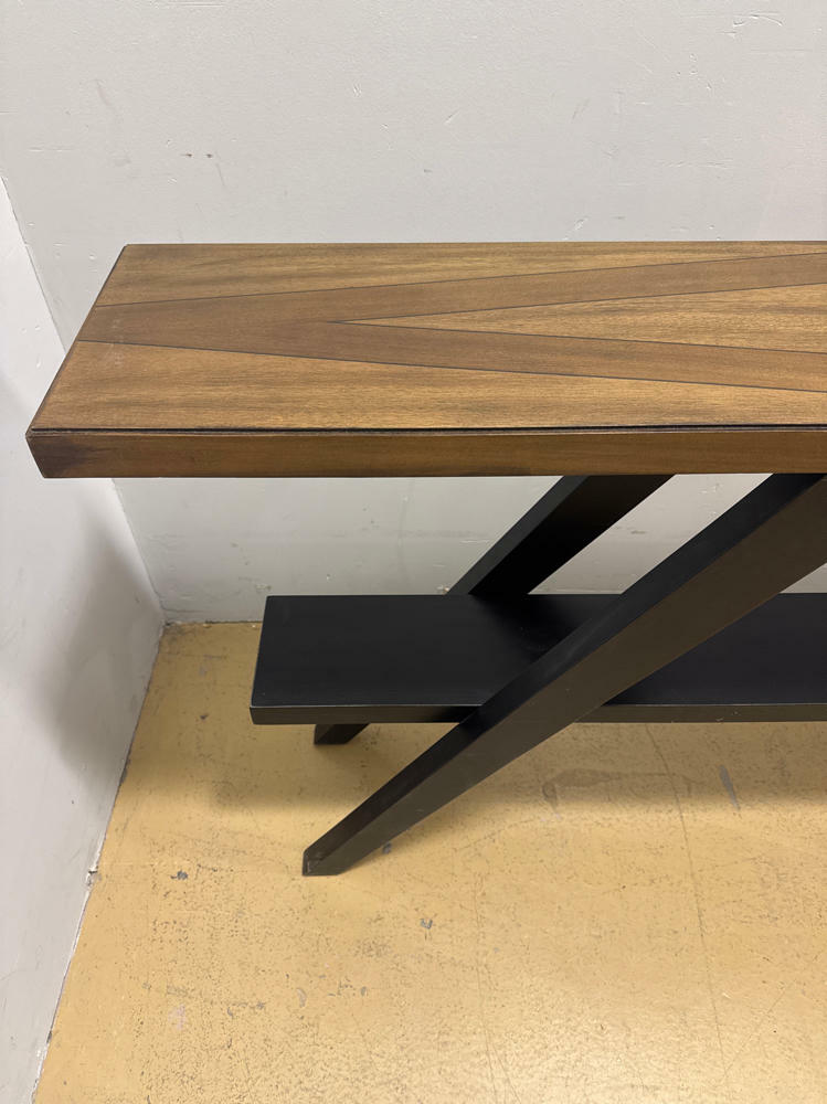 Universal Furniture Chandler Wood Console Table in Mango Tango Brown Finish - Good