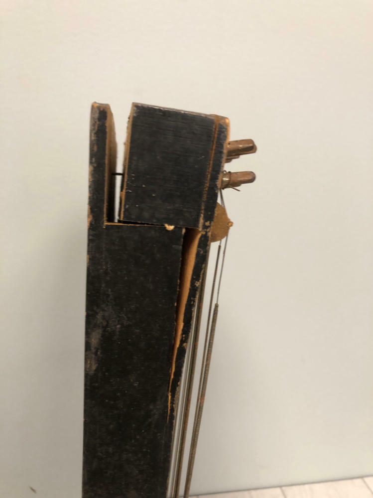 OLD VINTAGE WOOD-WOODEN LAP HARP MUSIC LAP INSTRUMENT - Bird Engraving - Acceptable