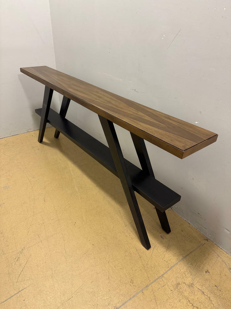 Universal Furniture Chandler Wood Console Table in Mango Tango Brown Finish - Good