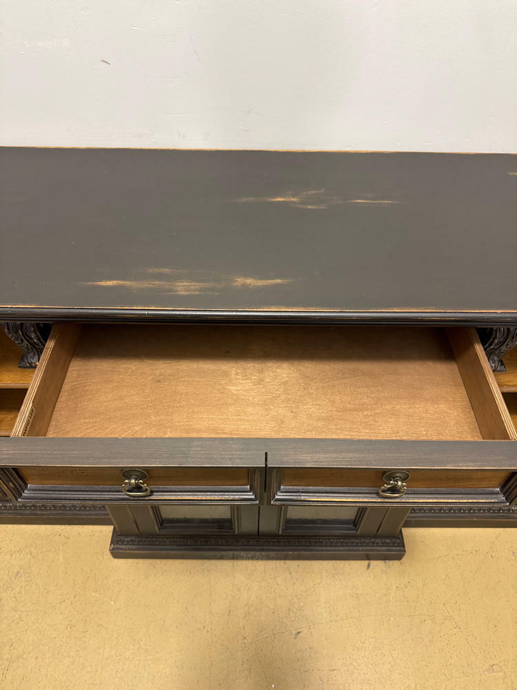 Cambridge Media Center By David Lee Furniture - Beautiful Dark Wood Console - Good