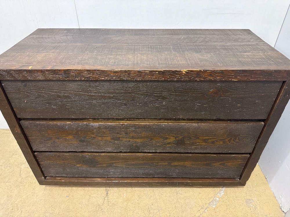 Rustic Natural Solid Dark Wood Dresser and Nightstand - 3 Drawer Dresser - Good