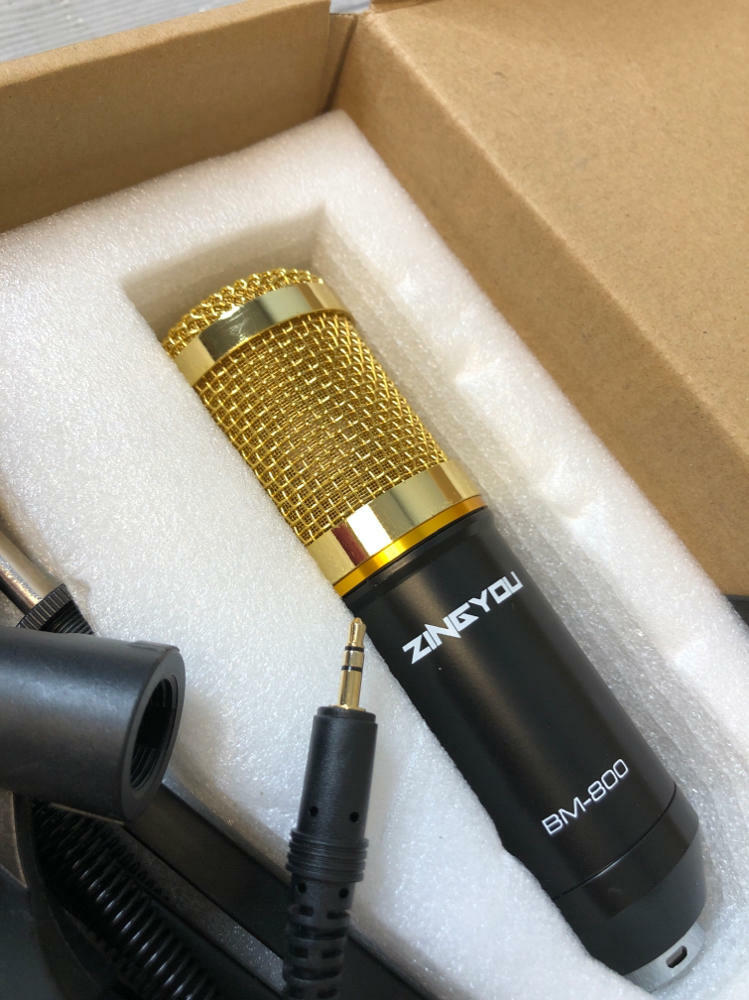 ZINGYOU Microphone Set Model: BM-800 Condenser - Colors Gold & Black - NIB