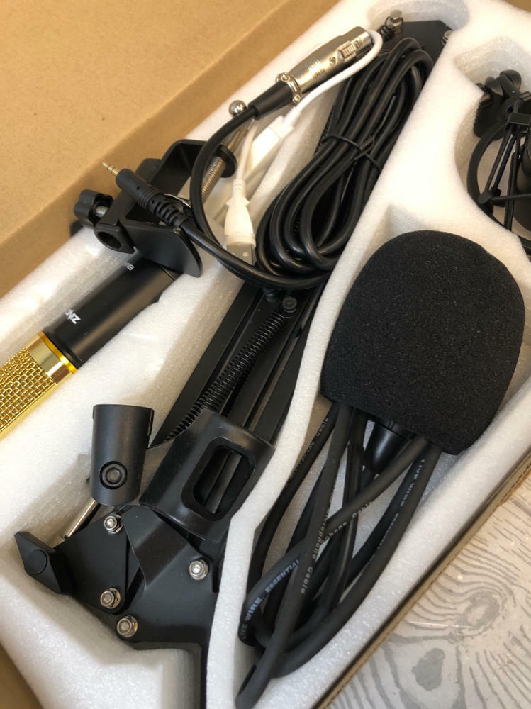 ZINGYOU Microphone Set Model: BM-800 Condenser - Colors Gold & Black - NIB