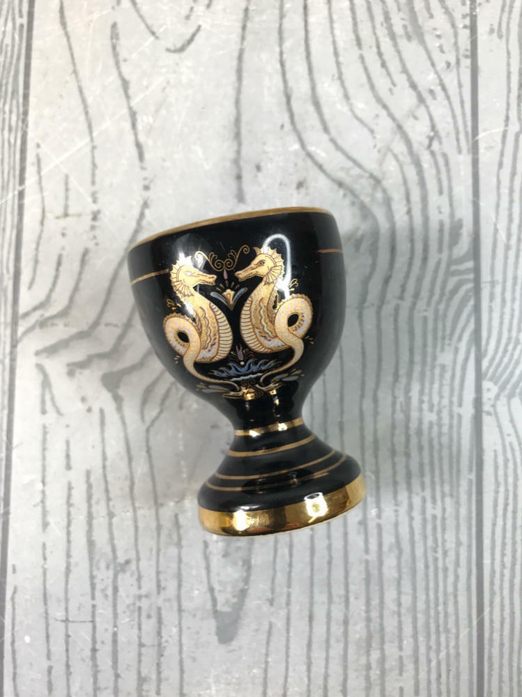 STRIGOS 24K Gold Greek Gods Designs Mini Goblet Collectible- Hand Made in Greece - Like New