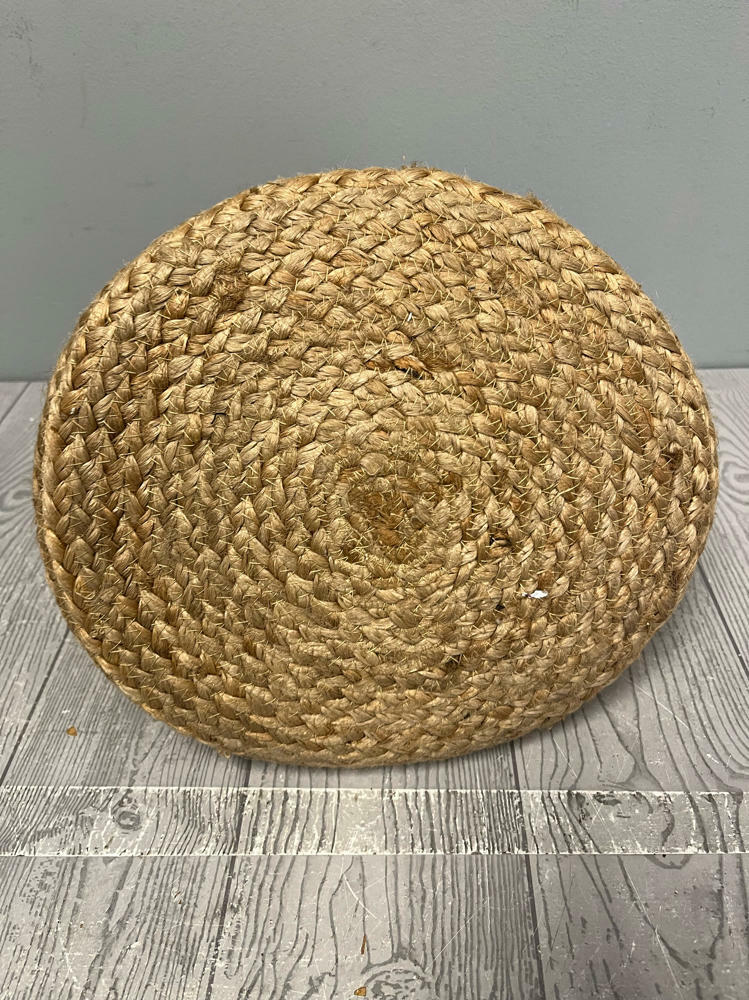 Threshold Jute and Cotton Large Basket Bag Carryall with Handles Twined Wicker