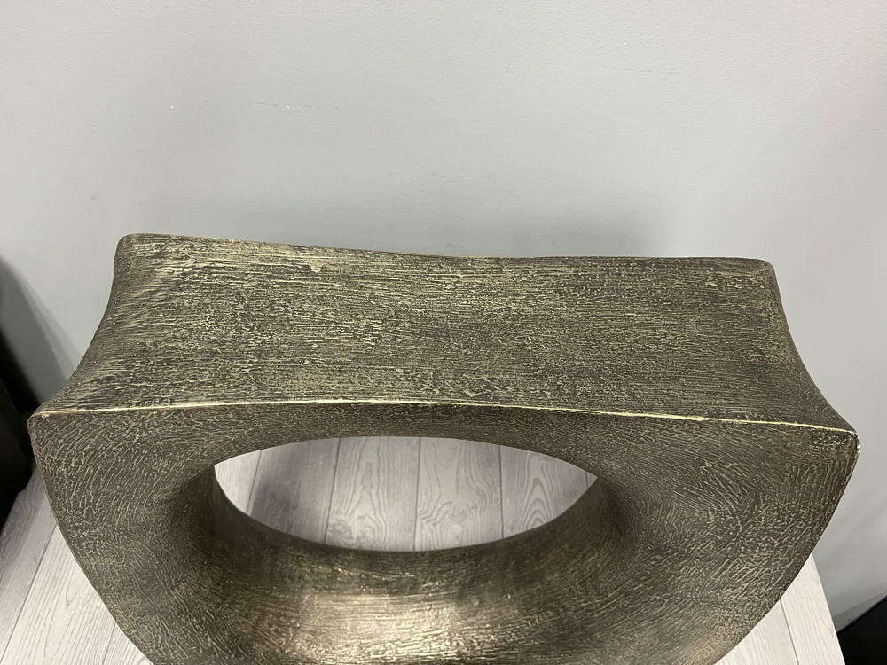 Uttermost Valira Modern Accent Side with Abstract Table Textured Antique Silver
