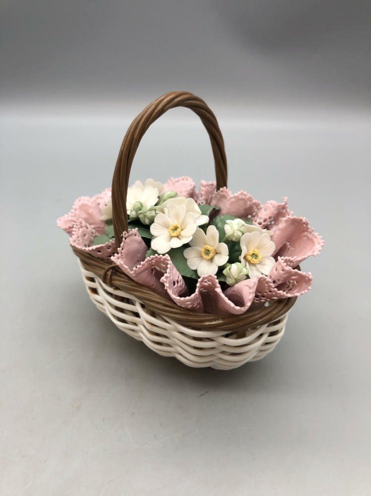 basket of white flowers