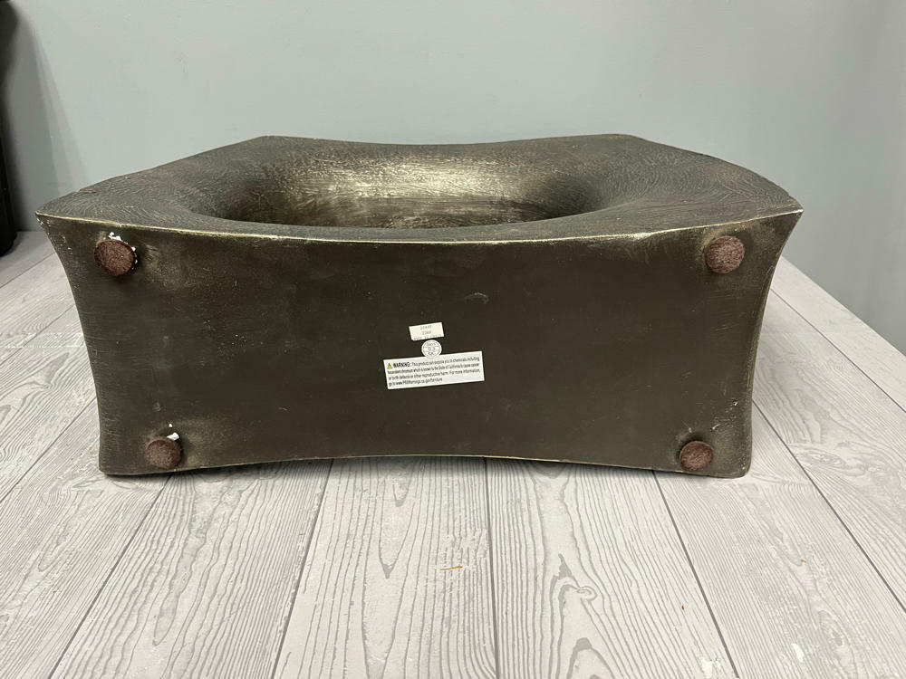 Uttermost Valira Modern Accent Side with Abstract Table Textured Antique Silver