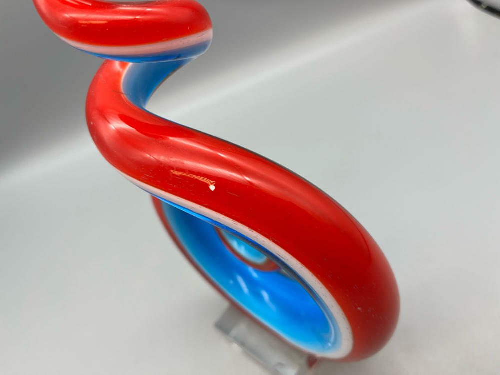 Murano Glass “Swirl” Sculpture Italy c. 1970 Murano Glass sculpture Block Base - Very Good