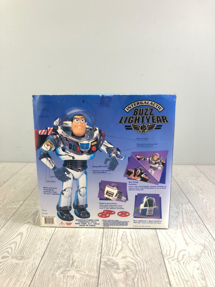 Vintage Lightyear Toy Action Figure - Thinkway Toys Walt Disney Toy Story Chrome
