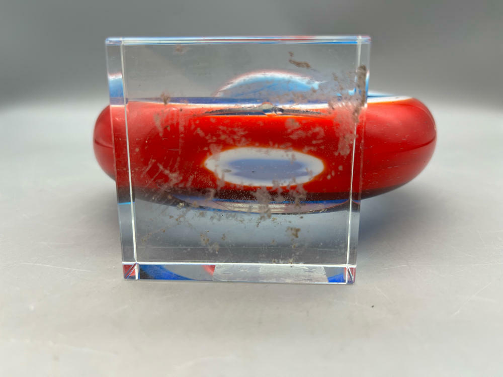 Murano Glass “Swirl” Sculpture Italy c. 1970 Murano Glass sculpture Block Base - Very Good