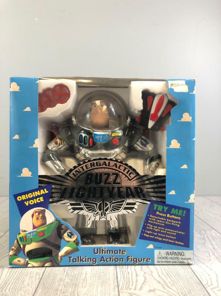 Vintage Lightyear Toy Action Figure - Thinkway Toys Walt Disney Toy Story Chrome