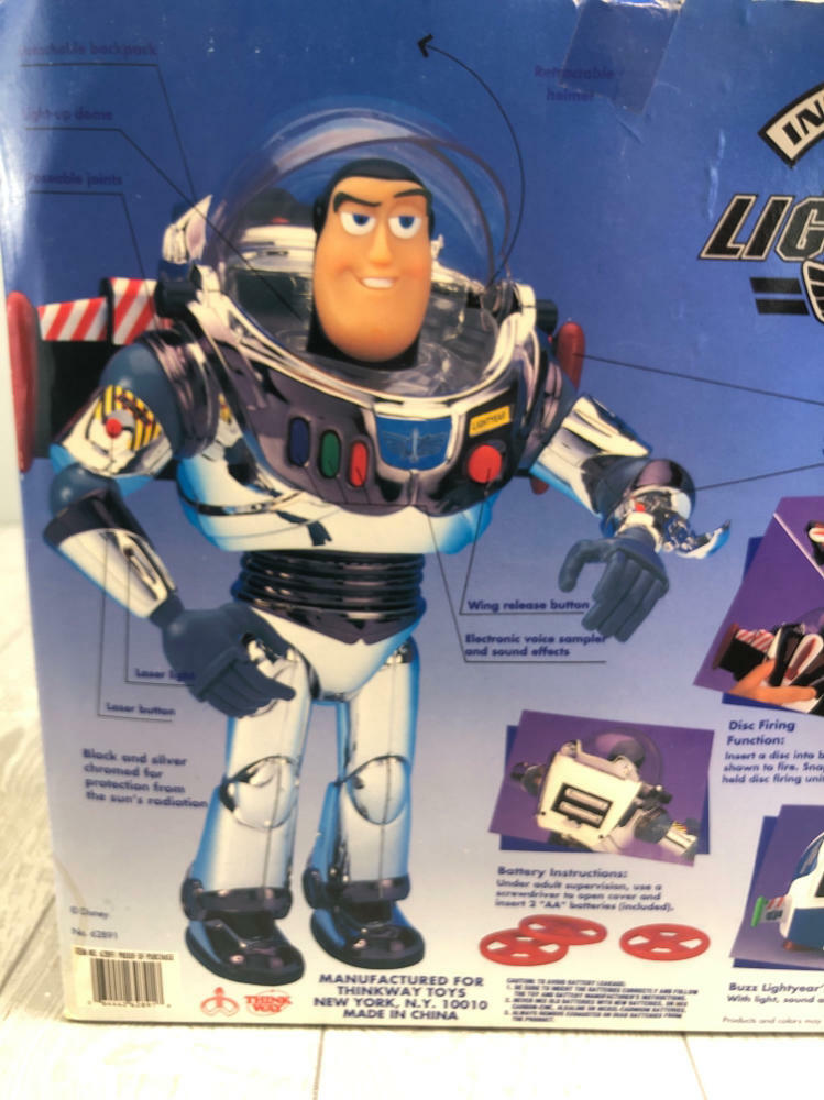 Vintage Lightyear Toy Action Figure - Thinkway Toys Walt Disney Toy Story Chrome