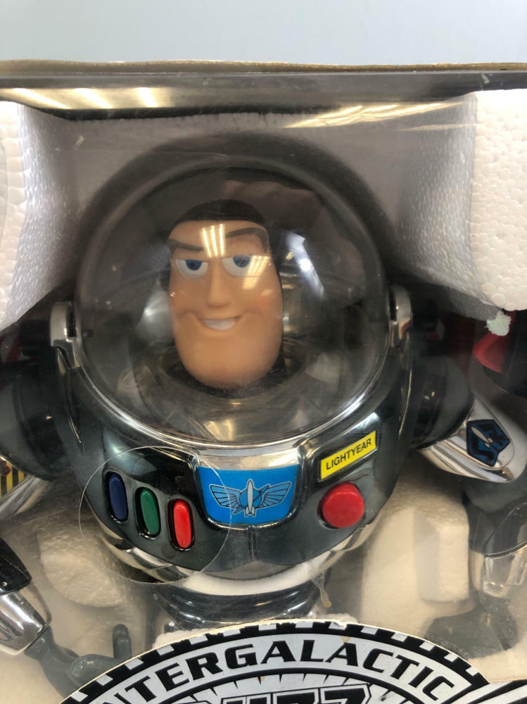 Vintage Lightyear Toy Action Figure - Thinkway Toys Walt Disney Toy Story Chrome