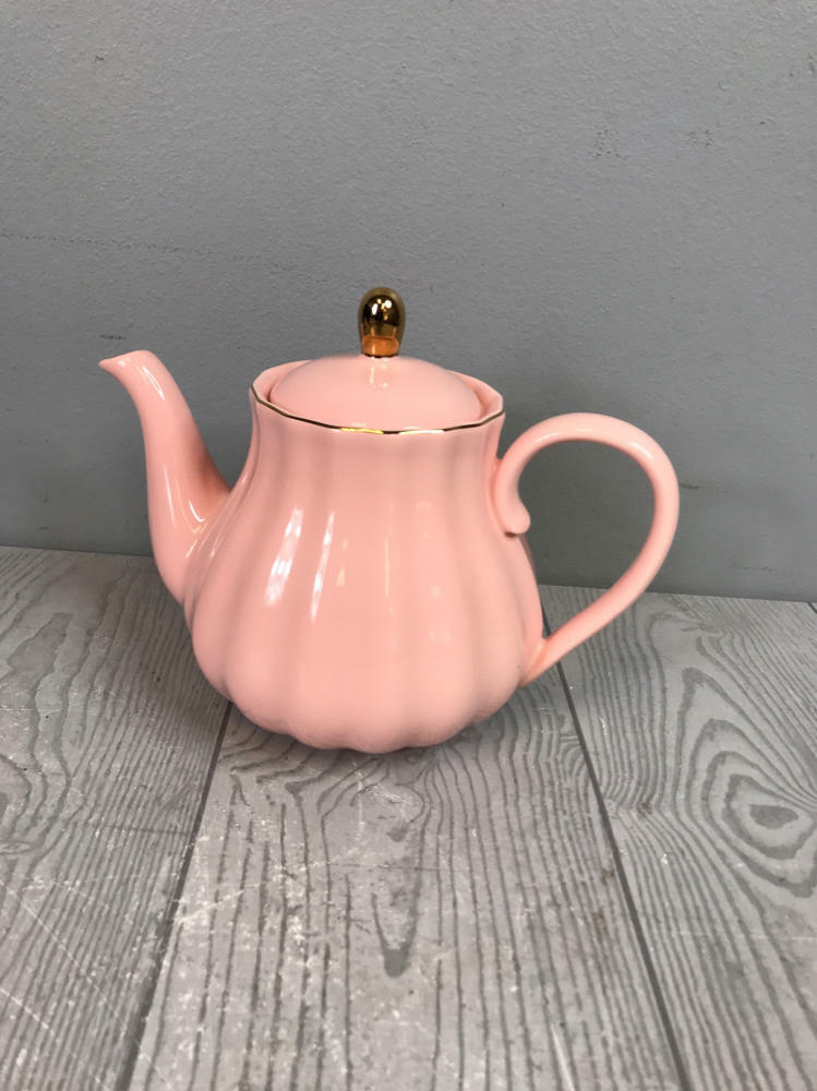 Pink Porcelain Tea Set by British Royal Series12 Cups & Plates, Kettle + More!! - Very Good