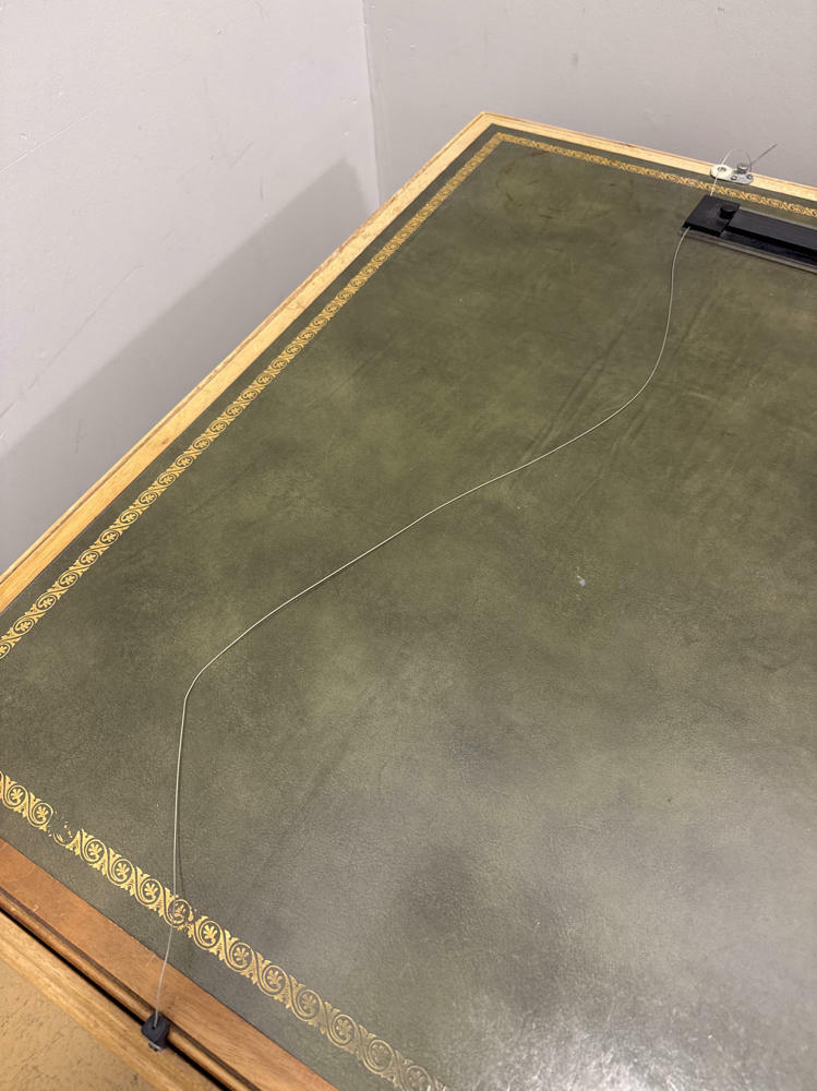 Large Green Top Drafting Table for Architecture and Crafting - Wooden Base - Good