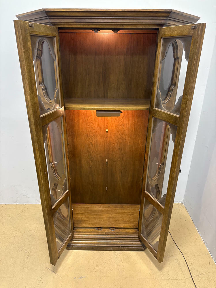 Fancy Oak 2 Door Curio Cabinet For Home Furniture Decor - Wood & Glass cabinet - Good