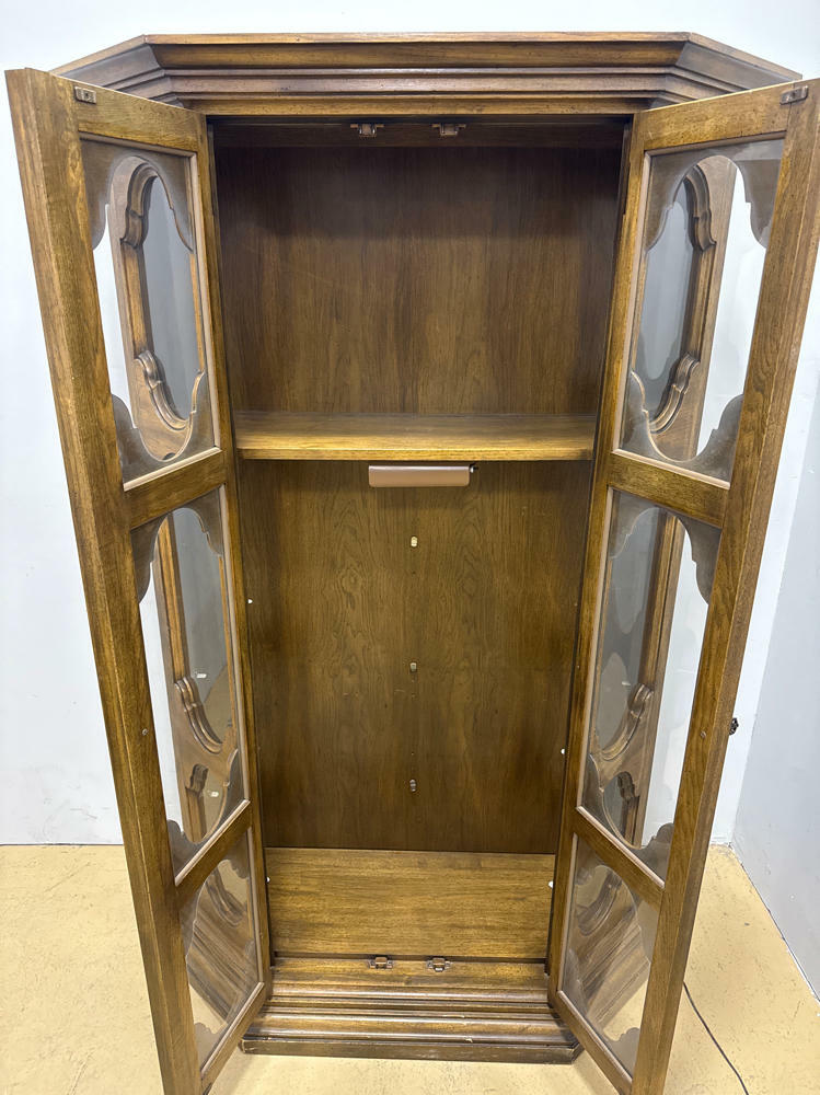 Fancy Oak 2 Door Curio Cabinet For Home Furniture Decor - Wood & Glass cabinet - Good