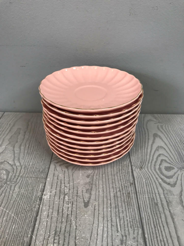 Pink Porcelain Tea Set by British Royal Series12 Cups & Plates, Kettle + More!! - Very Good