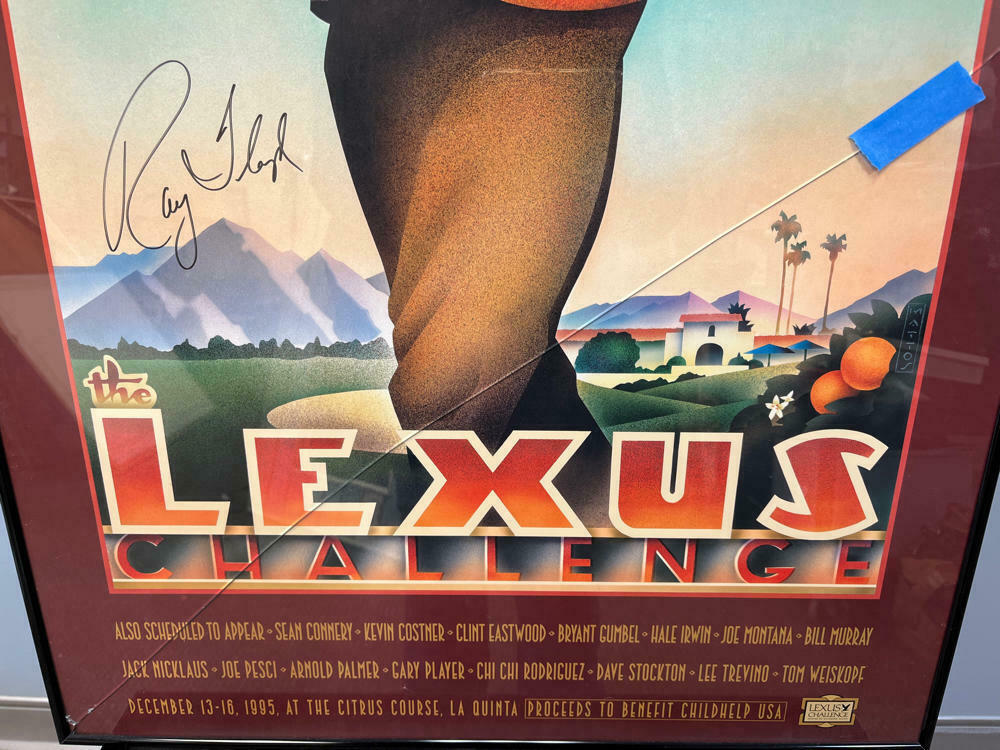RAY RAYMOND FLOYD AUTOGRAPHED PGA 1995 LEXUS CHALLENGE LITHOGRAPH - GOLF POSTER - Good