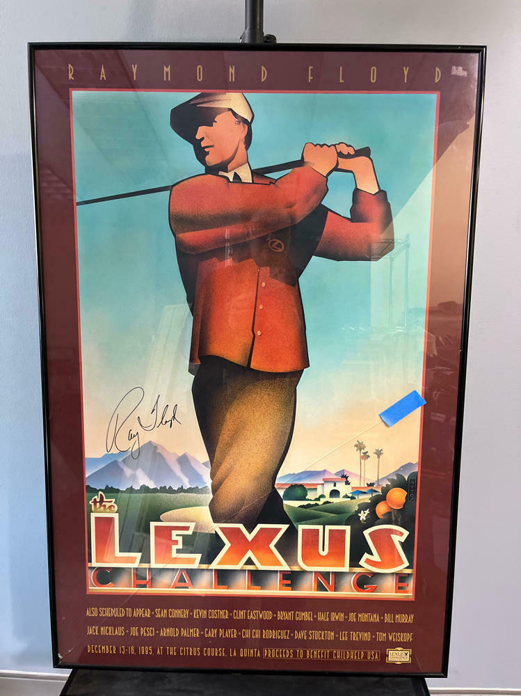 RAY RAYMOND FLOYD AUTOGRAPHED PGA 1995 LEXUS CHALLENGE LITHOGRAPH - GOLF POSTER - Good