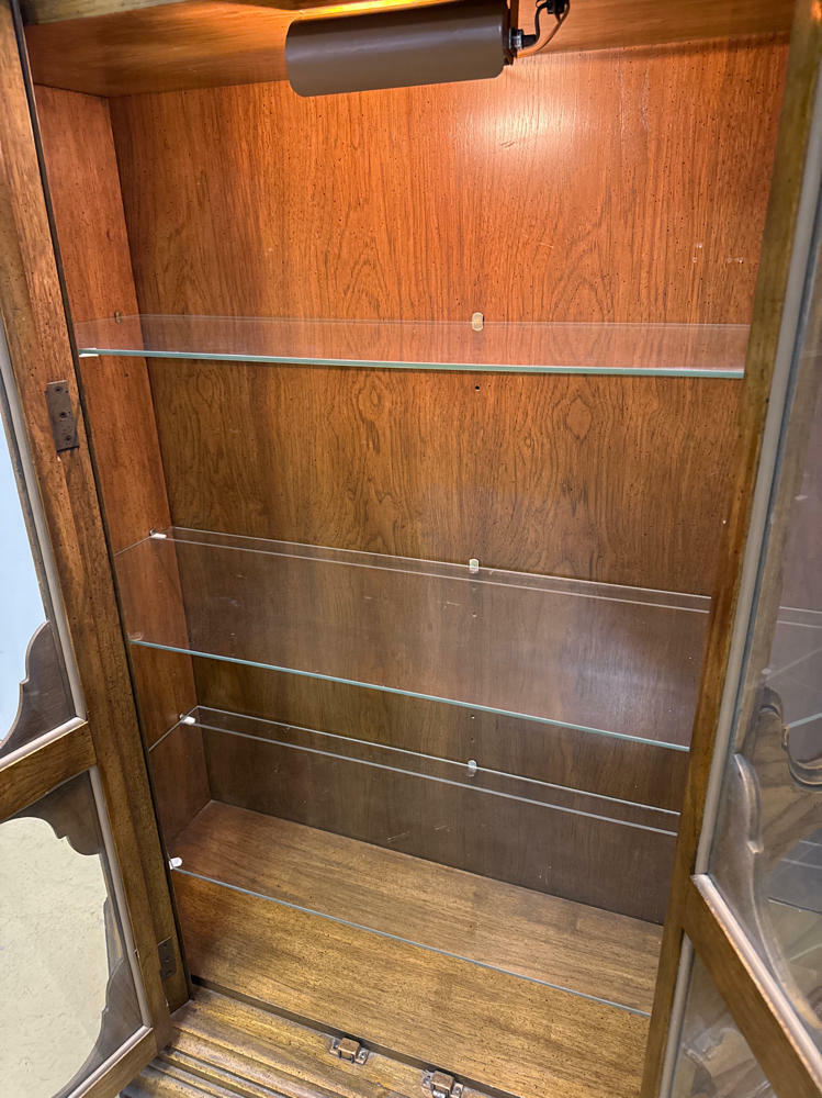 Fancy Oak 2 Door Curio Cabinet For Home Furniture Decor - Wood & Glass cabinet - Good