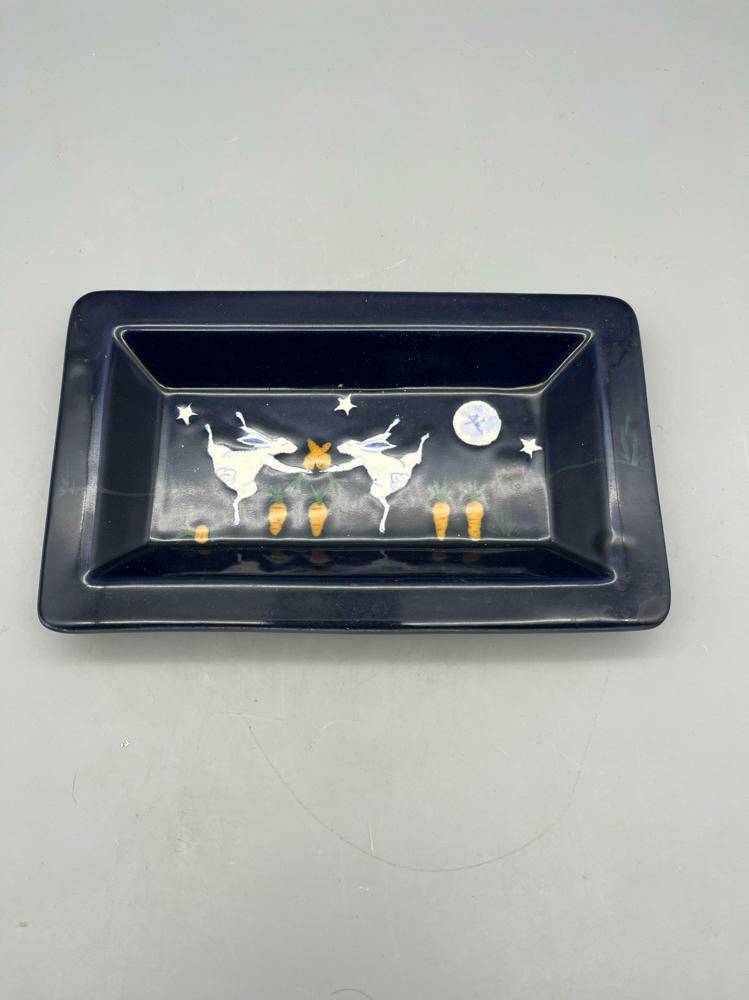 RARE!!! Legend of the Rabbit Moon Karen Howell 2  Piece Platter & Tray Set - Good