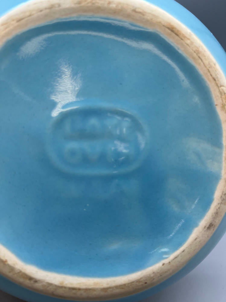 Vintage Cronin China Company "Blue Tulip" Bakeware Oven Casserole With Lid - Good