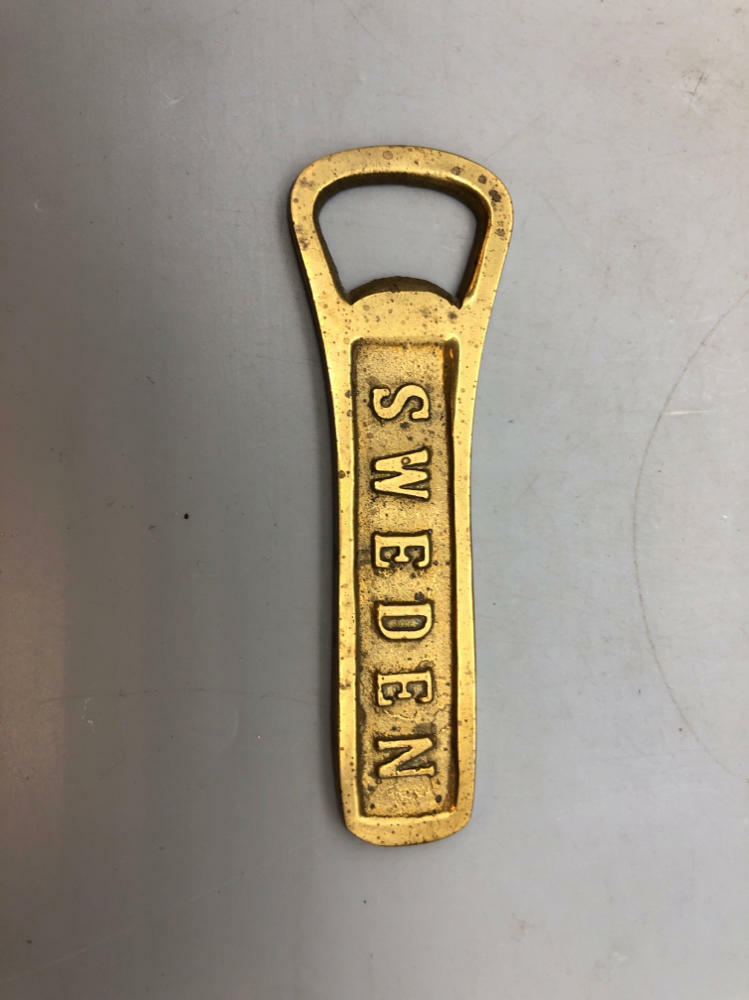 Vintage Bottle Opener Sweden Embossed Lettering Barware Kitchen Home Decor - Good