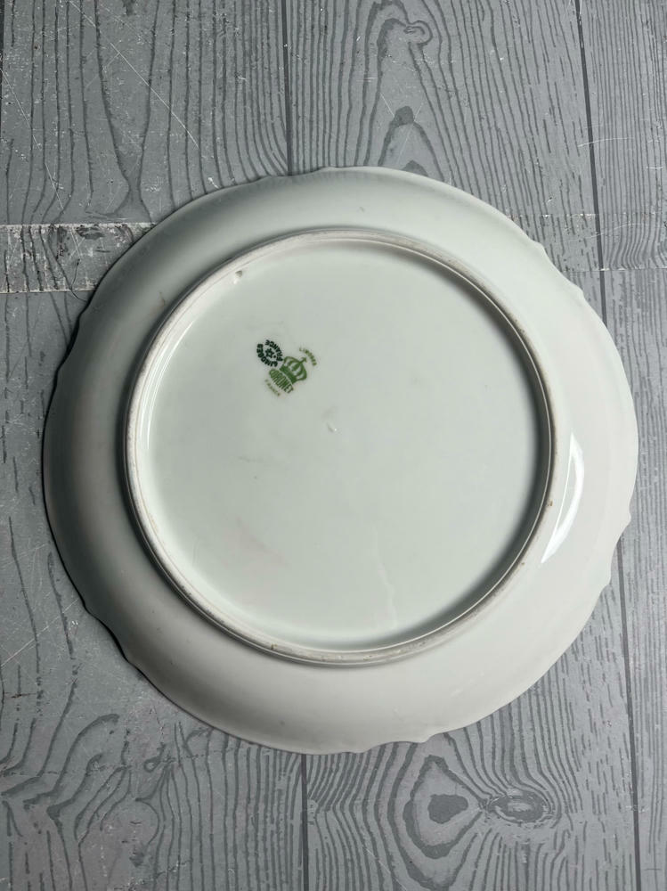 Vintage Coronet Limoges Bison Landscape Plate Hand-Painted Stamped Pradet France - Good
