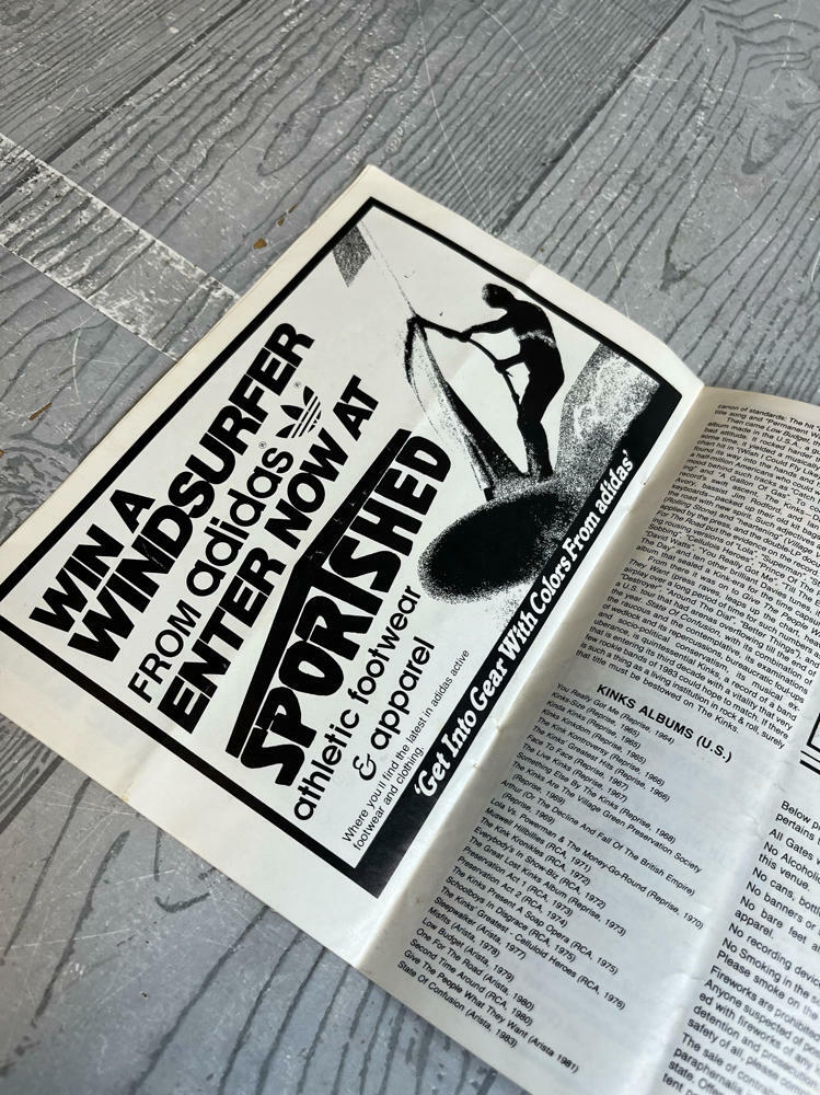 1983 The Kinks Ray Davies Rock & Roll Concert Program Meadowlands Arena Jersey - Good