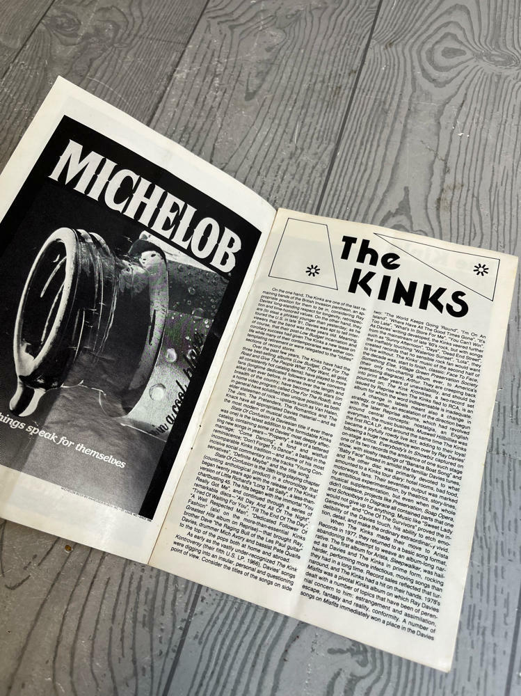 1983 The Kinks Ray Davies Rock & Roll Concert Program Meadowlands Arena Jersey - Good
