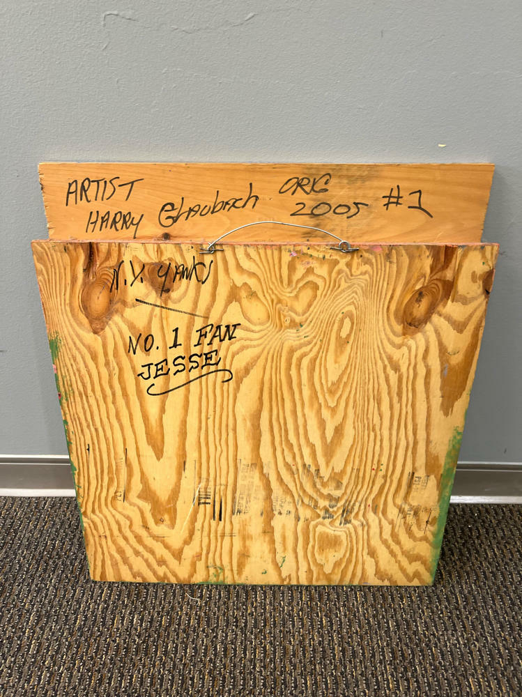 New York Yankees The House That Ruth Built Wood Art Signed Harry Glaubach 2005 - Good