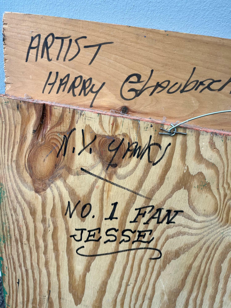 New York Yankees The House That Ruth Built Wood Art Signed Harry Glaubach 2005 - Good