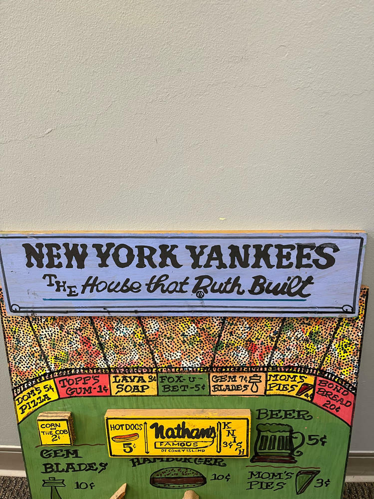 New York Yankees The House That Ruth Built Wood Art Signed Harry Glaubach 2005 - Good
