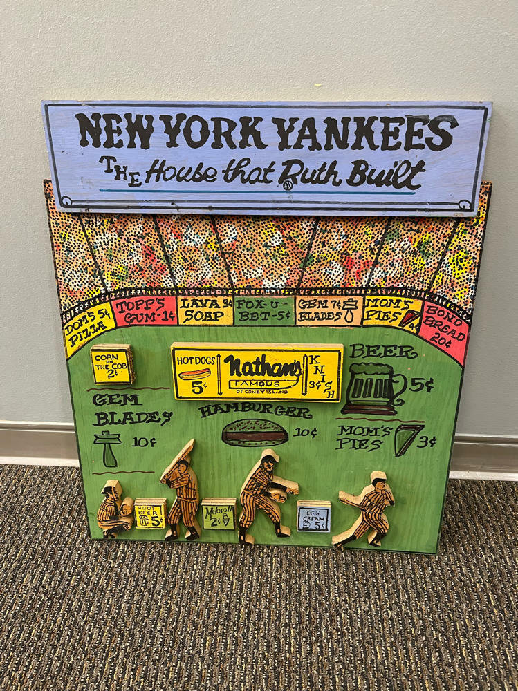 New York Yankees The House That Ruth Built Wood Art Signed Harry Glaubach 2005 - Good