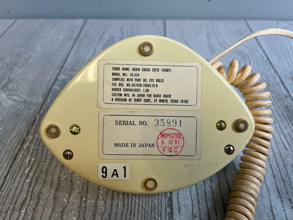 French Style Petite Cutie Rotary Dial Phone Cream & Gold Radio Shack Japan Decor - Good