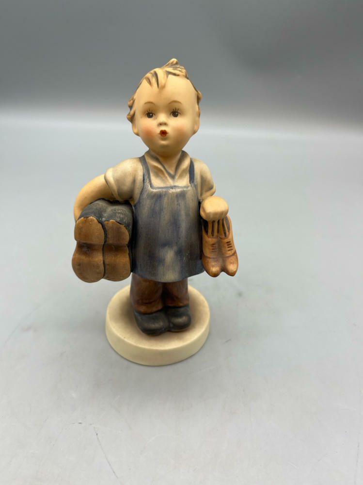 Vintage Boy with Boots Hummel Goebel Figurine Top Signed Bottom Stamped No: 143 - Good