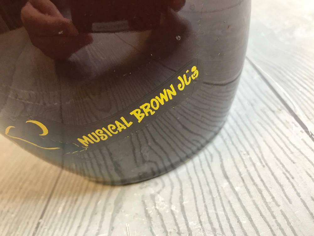 Vintage Little Brown Jug Music Box Plays When Lifted Ceramic Hillbilly Sears - Good