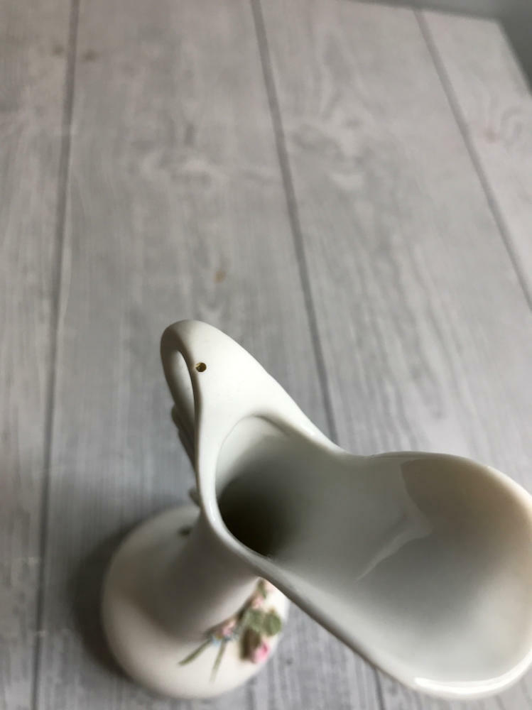 Vintage Lefton China Pink Bisque Floral Vase Mini Pitcher Hand Painted No: 829 - Good