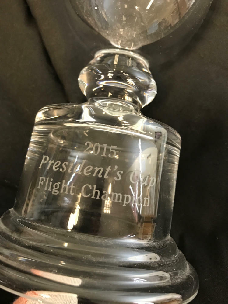 Unique Sterling Cut Glass Golf Trophy Vase Claret British Open Style - Good