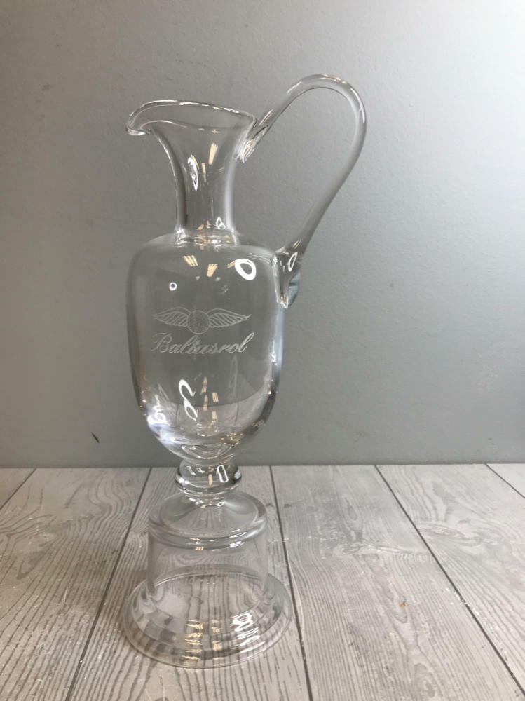 Unique Sterling Cut Glass Golf Trophy Vase Claret British Open Style - Good