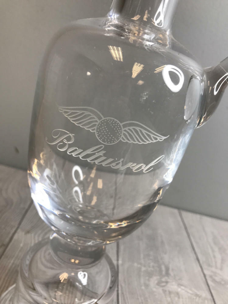 Unique Sterling Cut Glass Golf Trophy Vase Claret British Open Style - Good