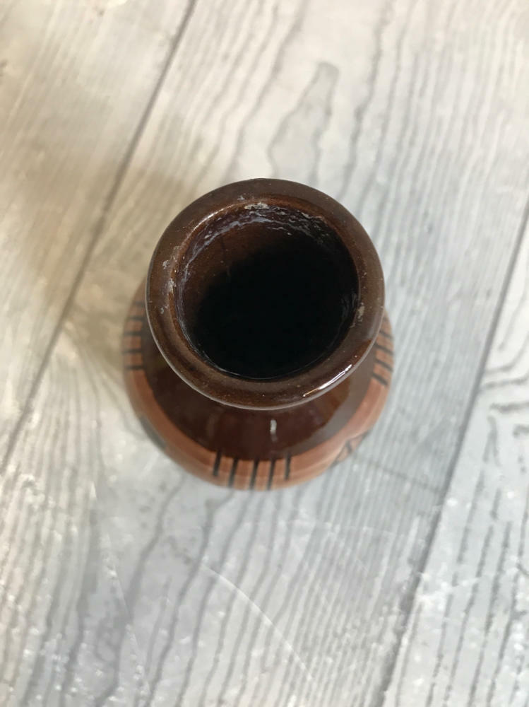 Vintage Native American Sioux Pottery Mini Vase 1980s Ceramic Signed Faith Sury - Good