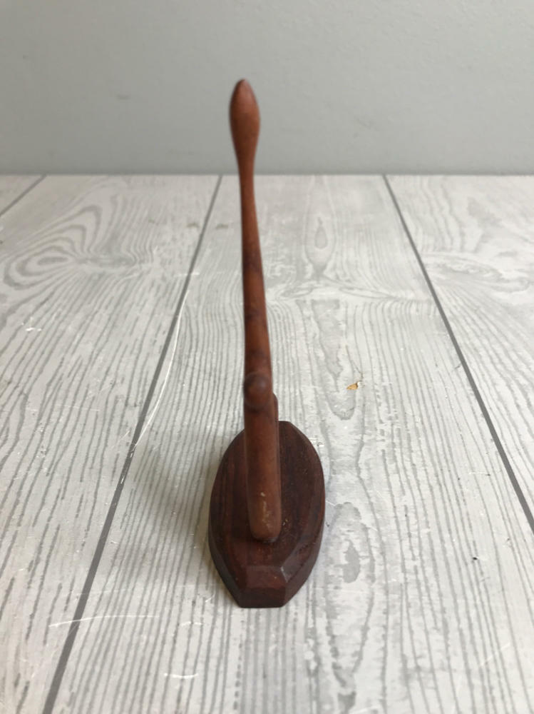Wooden Mini Sculpture Woman Yoga Pose Mounted on Round Base Biomorphic Sculpture - Good