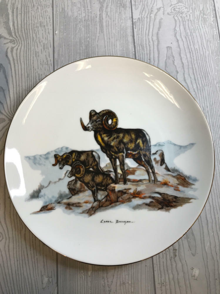 Complete Set of 6 Limited Ed Clark Bronson Wildlife Collectible Ceramic Plates - Good