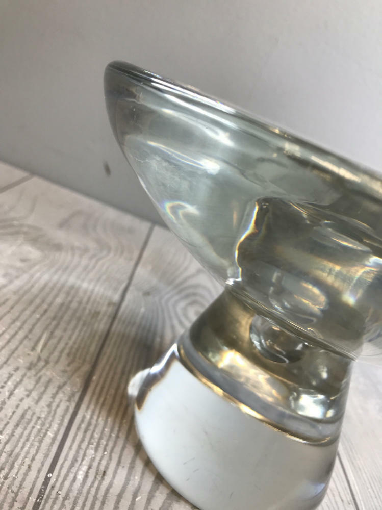 Vintage Kristaluxus Heavy Clear Crystal Centerpiece Bowl Wide Shallow Shape - Good