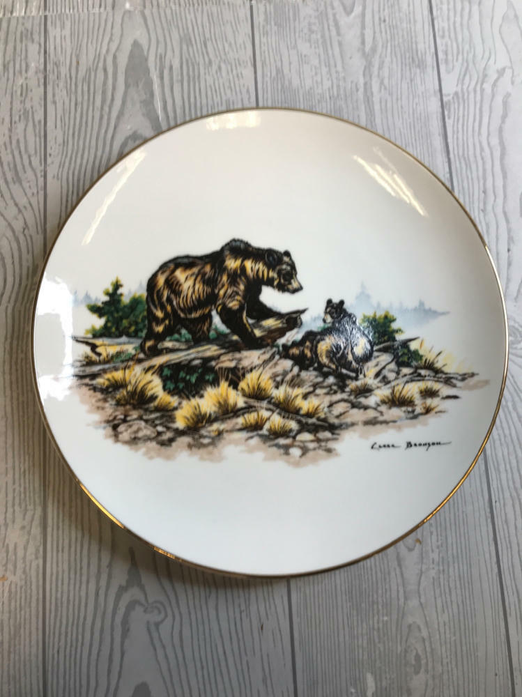 Complete Set of 6 Limited Ed Clark Bronson Wildlife Collectible Ceramic Plates - Good