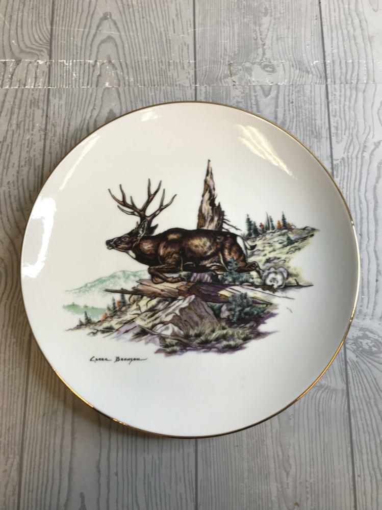Complete Set of 6 Limited Ed Clark Bronson Wildlife Collectible Ceramic Plates - Good